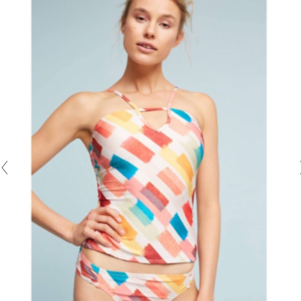 Anthropologie Allihop Brush Stroke Tankini